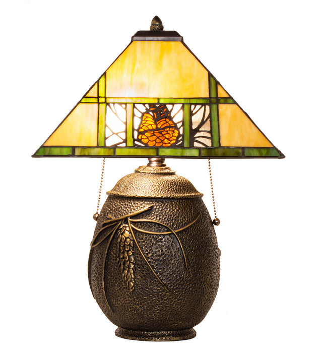 Meyda Tiffany 67850 Two Light Table Lamp, Bronze