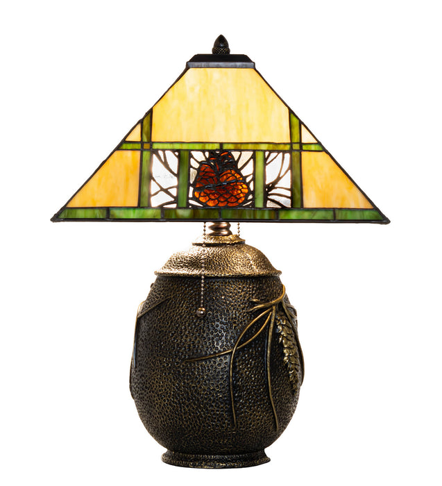 Meyda Tiffany 67850 Two Light Table Lamp, Bronze
