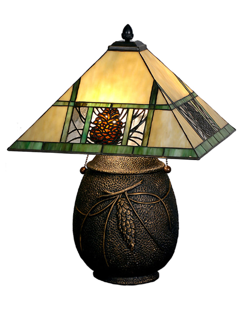 Meyda Tiffany 67850 Two Light Table Lamp, Bronze
