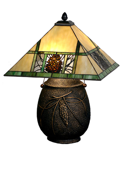Meyda Tiffany 67850 Two Light Table Lamp, Bronze