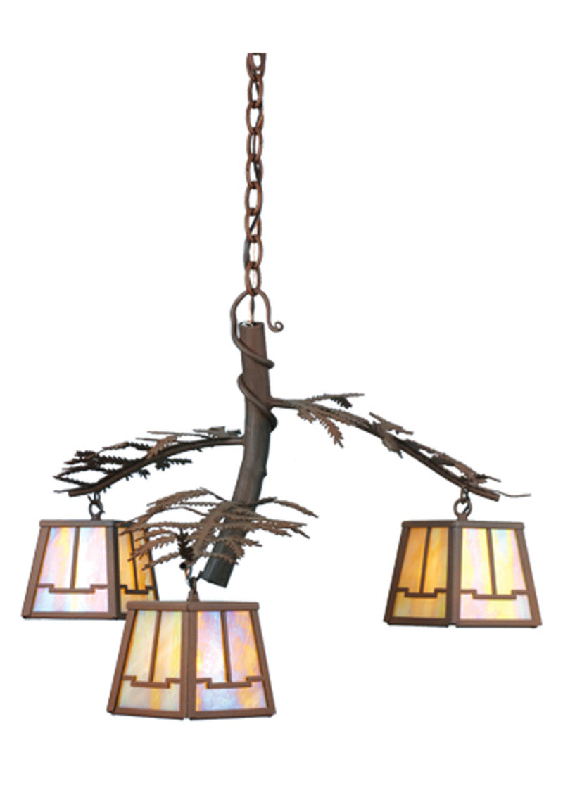 Meyda Tiffany 67905 Three Light Chandelier, Rust/Wrought Iron