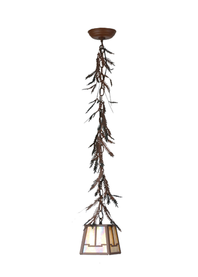 Meyda Tiffany 67910 One Light Mini Pendant, Rust/Wrought Iron