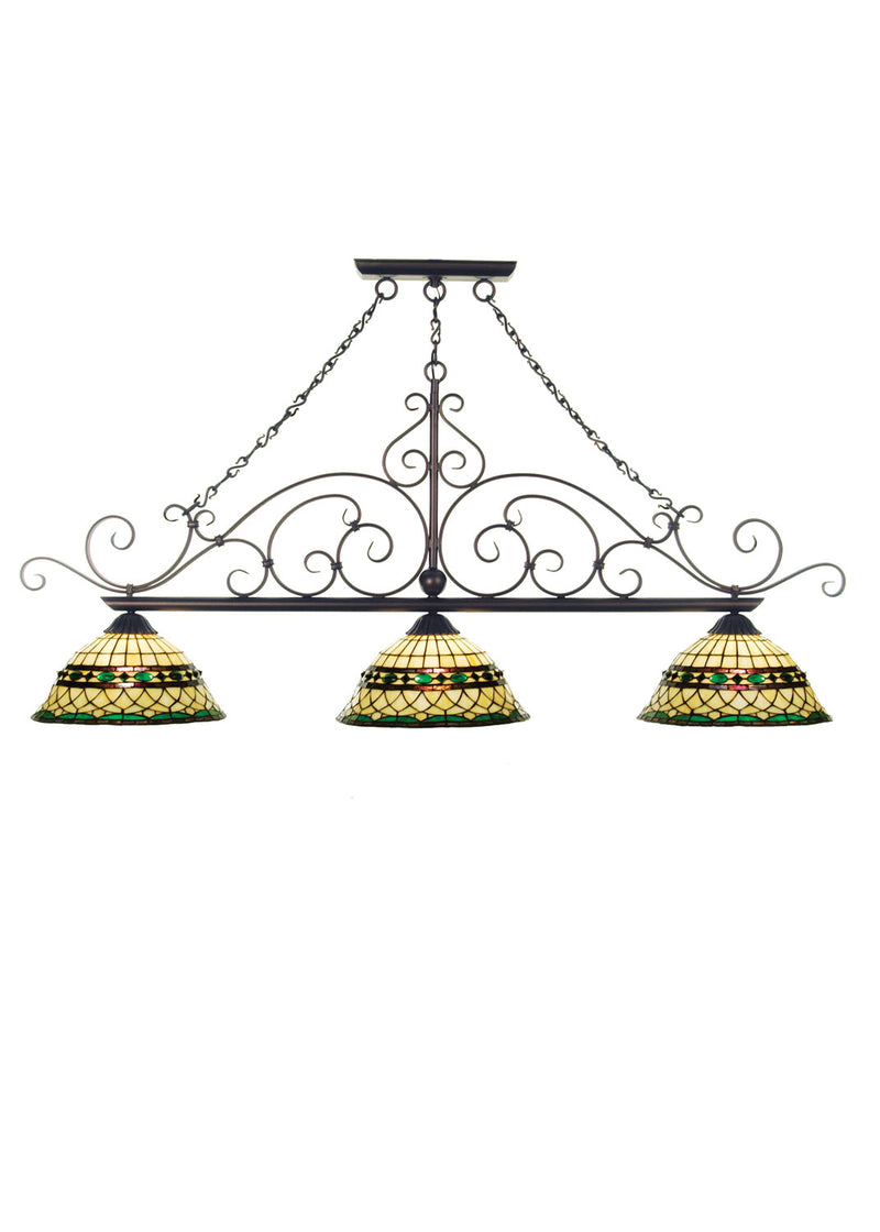 Meyda Tiffany 68212 Three Light Island Pendant, Matte Copper Vein