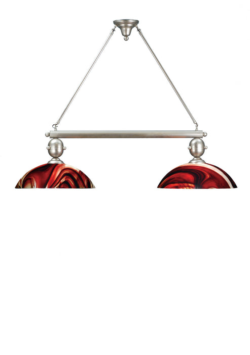 Meyda Tiffany 68804 Two Light Island Pendant, Nickel