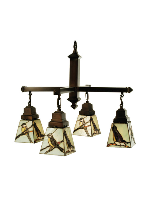 Meyda Tiffany 69276 Four Light Chandelier, Mahogany Bronze