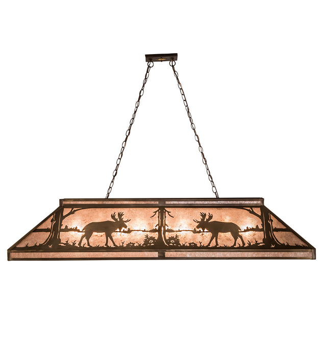 Meyda Tiffany 69610 Nine Light Oblong Pendant, Antique Copper