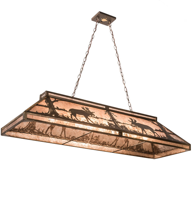 Meyda Tiffany 69610 Nine Light Oblong Pendant, Antique Copper
