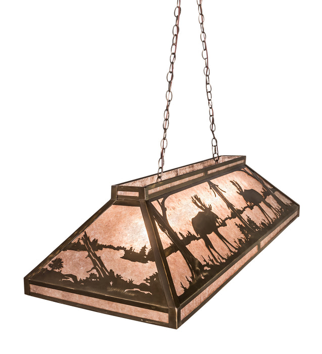 Meyda Tiffany 69610 Nine Light Oblong Pendant, Antique Copper