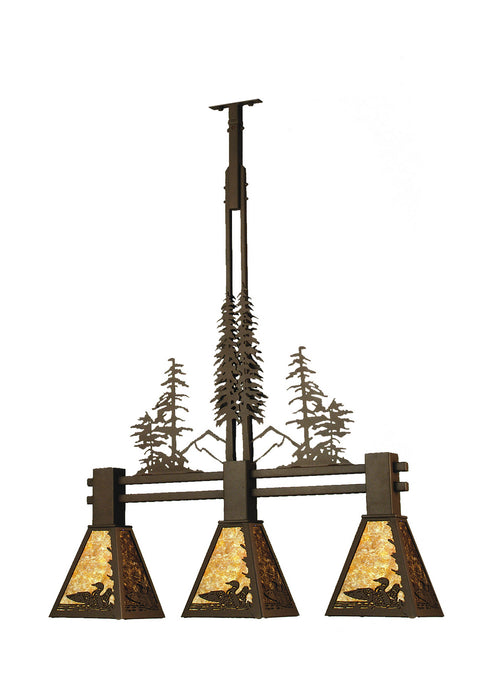 Meyda Tiffany 70028 Three Light Island Pendant, Cafe Noir