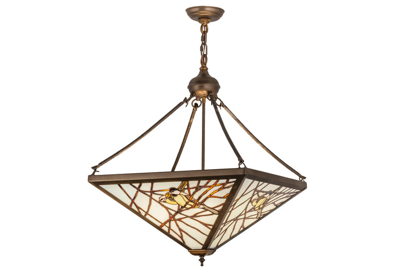 Meyda Tiffany 70666 Four Light Inverted Pendant, Antique Copper