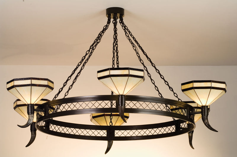 Meyda Tiffany 72557 Six Light Chandelier, Timeless Bronze