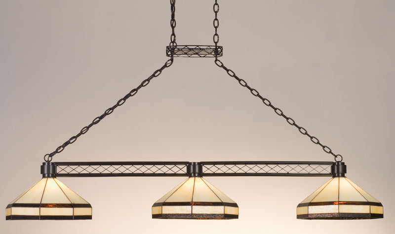 Meyda Tiffany 72558 Three Light Island Pendant, Timeless Bronze