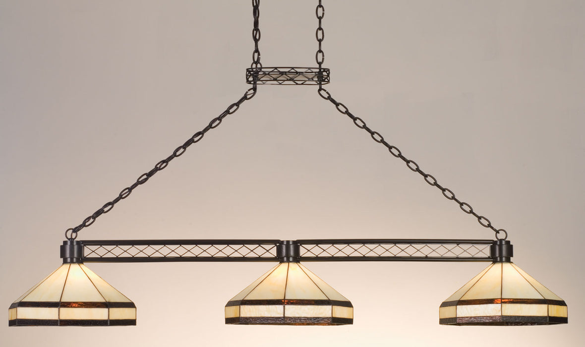 Meyda Tiffany 72558 Three Light Island Pendant, Timeless Bronze