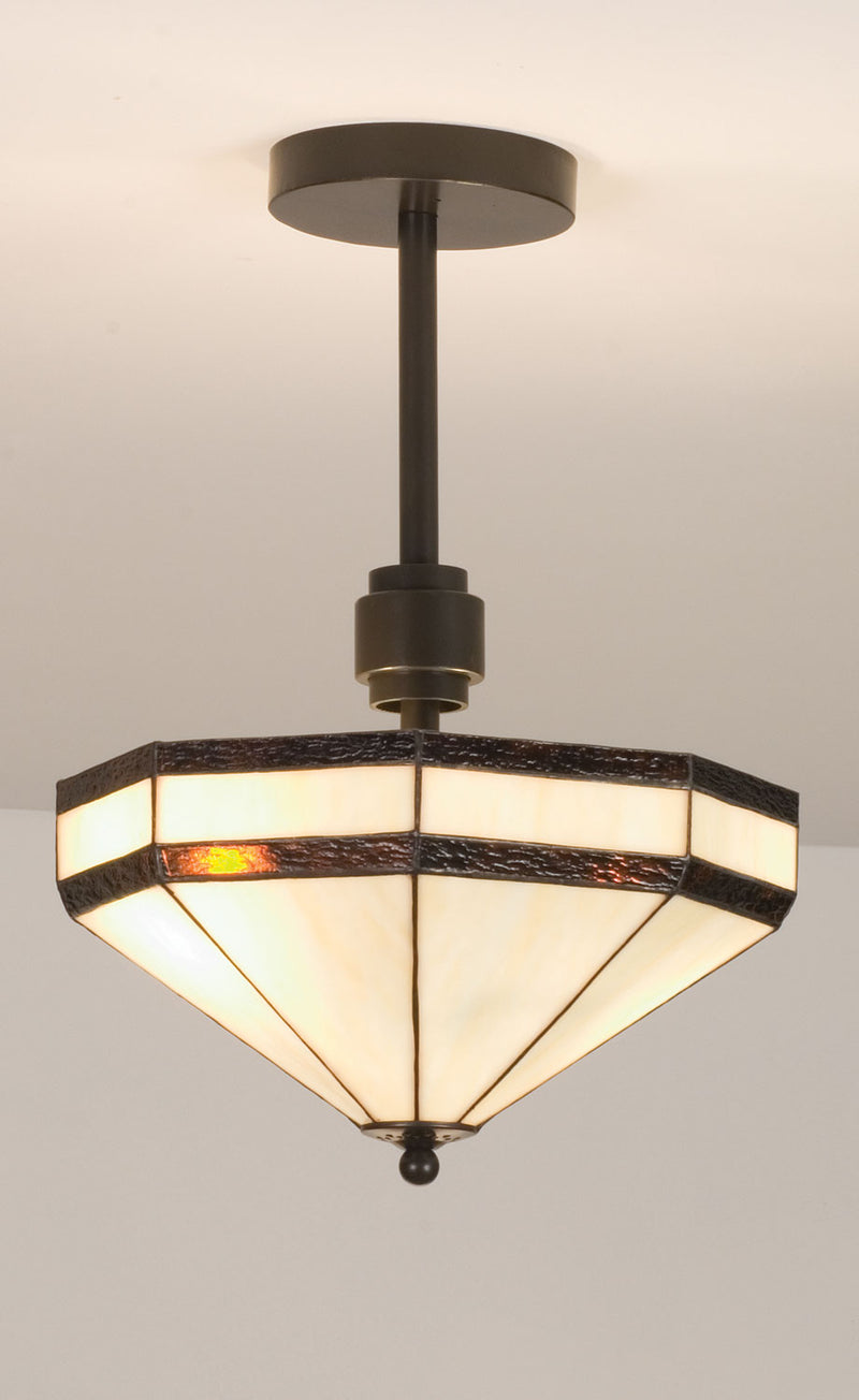 Meyda Tiffany 72560 Three Light Semi-Flushmount, Timeless Bronze Textured