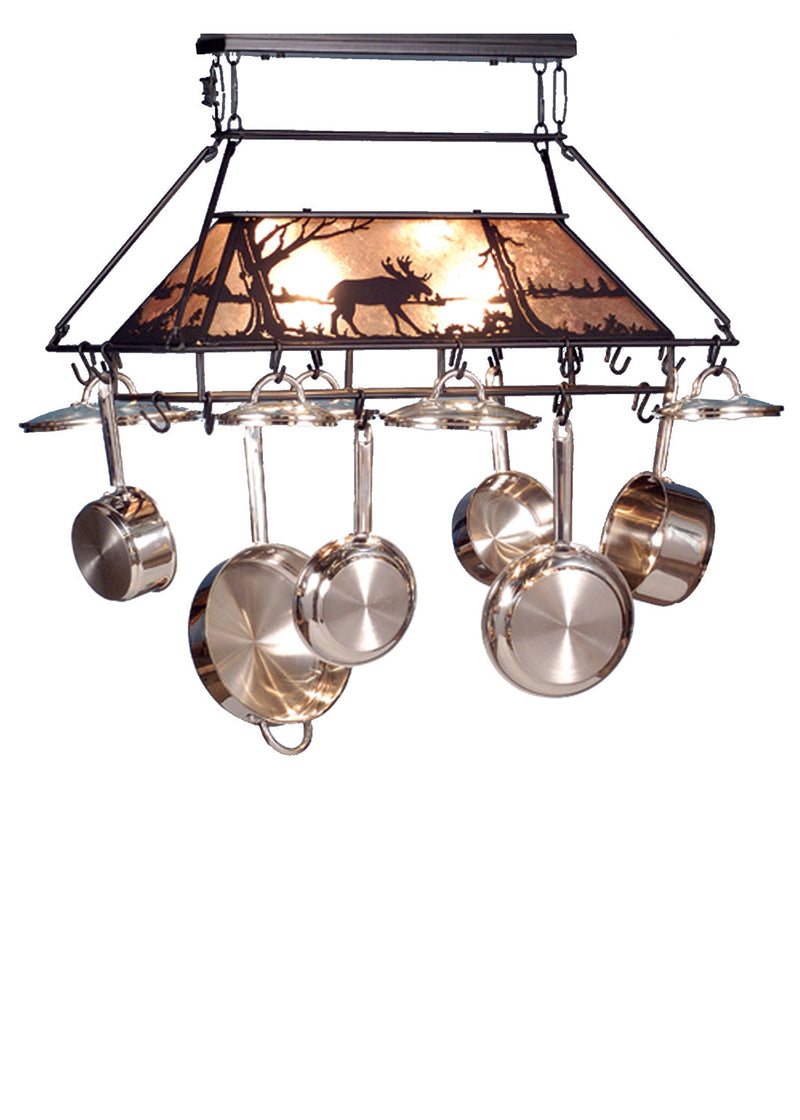 Meyda Tiffany 73371 Two Light Pot Rack, Textured Black