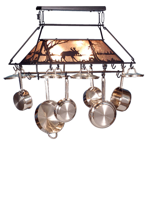 Meyda Tiffany 73371 Two Light Pot Rack, Textured Black