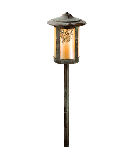 Meyda Tiffany 73544 One Light Post Landscape Fixture, Verdigris