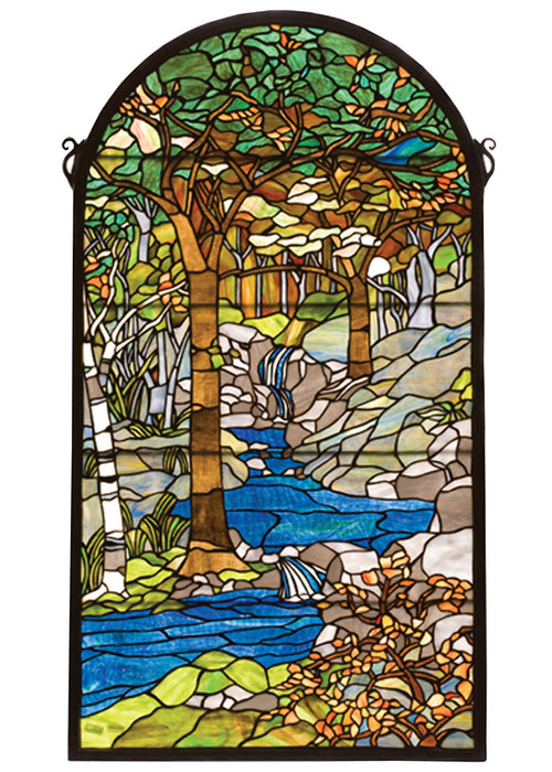 Meyda Tiffany 77530 Window, Green Oaka Amber Grey