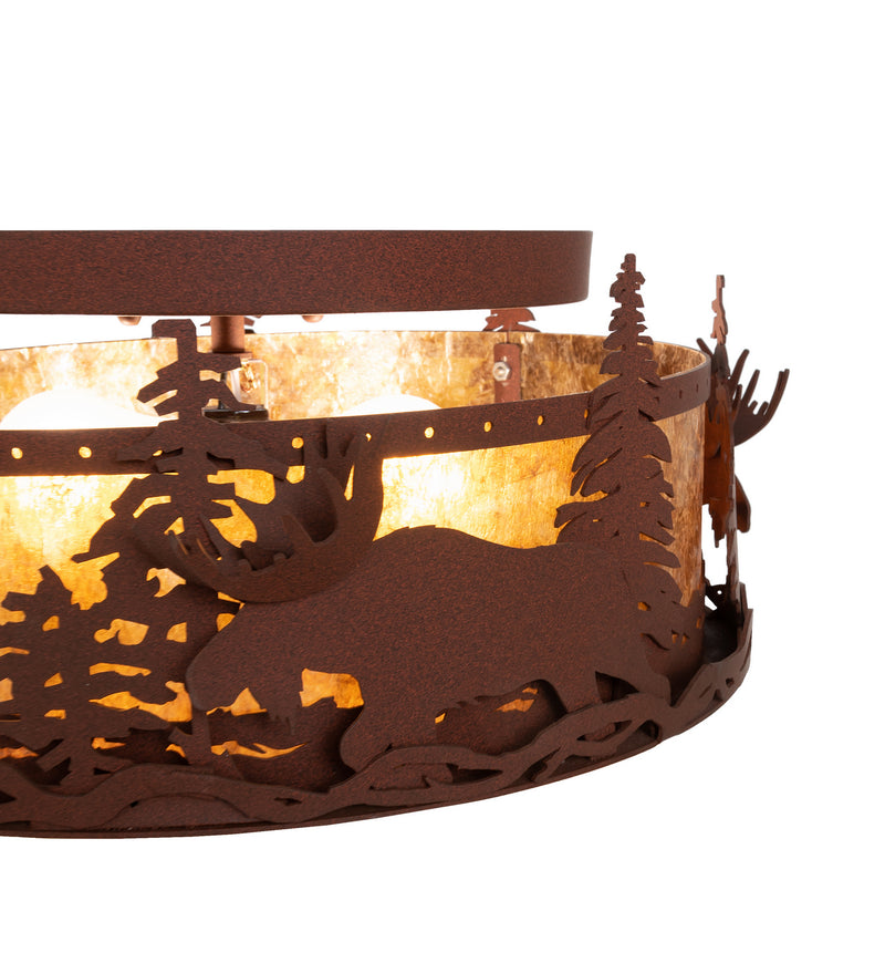 Meyda Tiffany 77902 Two Light Flushmount, Rust