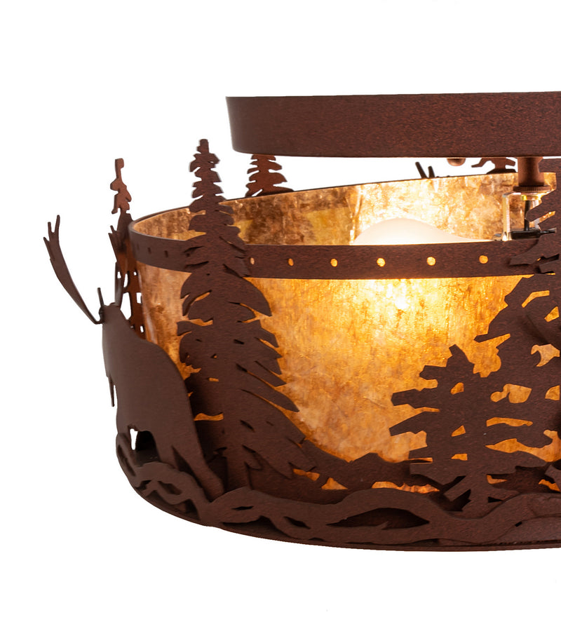 Meyda Tiffany 77902 Two Light Flushmount, Rust
