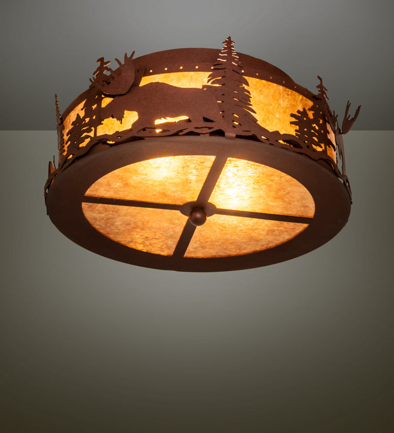 Meyda Tiffany 77902 Two Light Flushmount, Rust