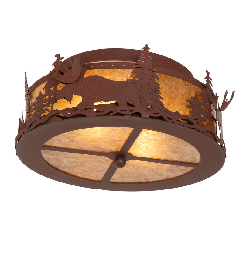 Meyda Tiffany 77902 Two Light Flushmount, Rust