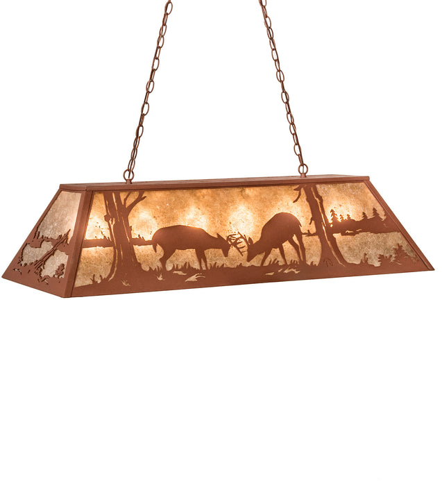 Meyda Tiffany 79726 Six Light Oblong Pendant, Rust