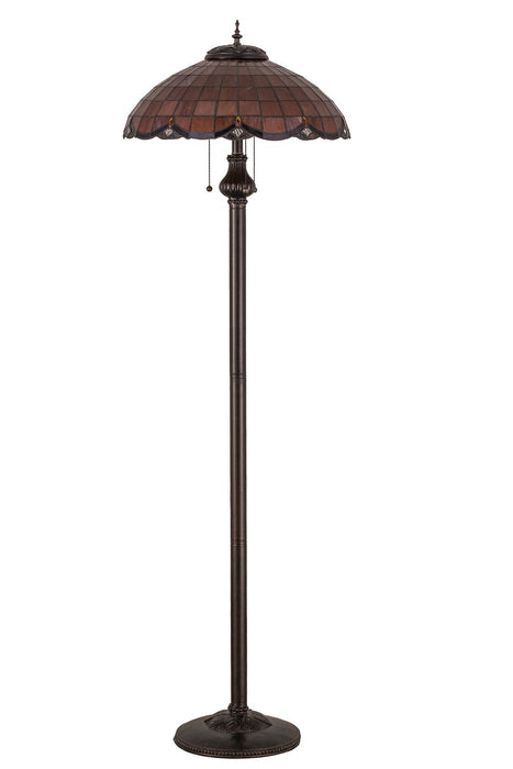 Meyda Tiffany 79814 Floor Lamp, Pbagwg Burgundy Xag Amber