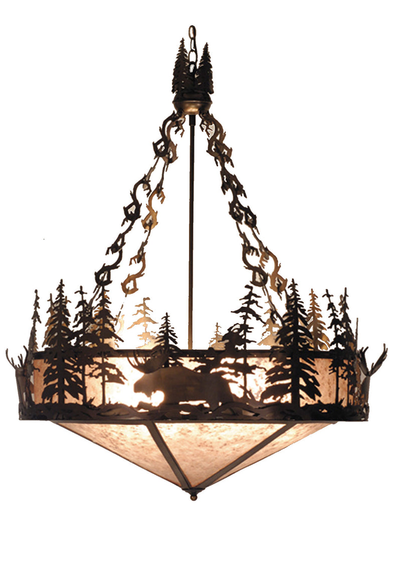 Meyda Tiffany 81428 Six Light Inverted Pendant, Antique Copper