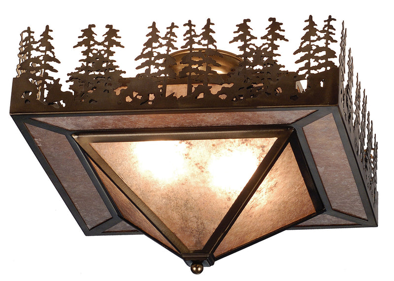Meyda Tiffany 82111 Two Light Flushmount, Antique Copper