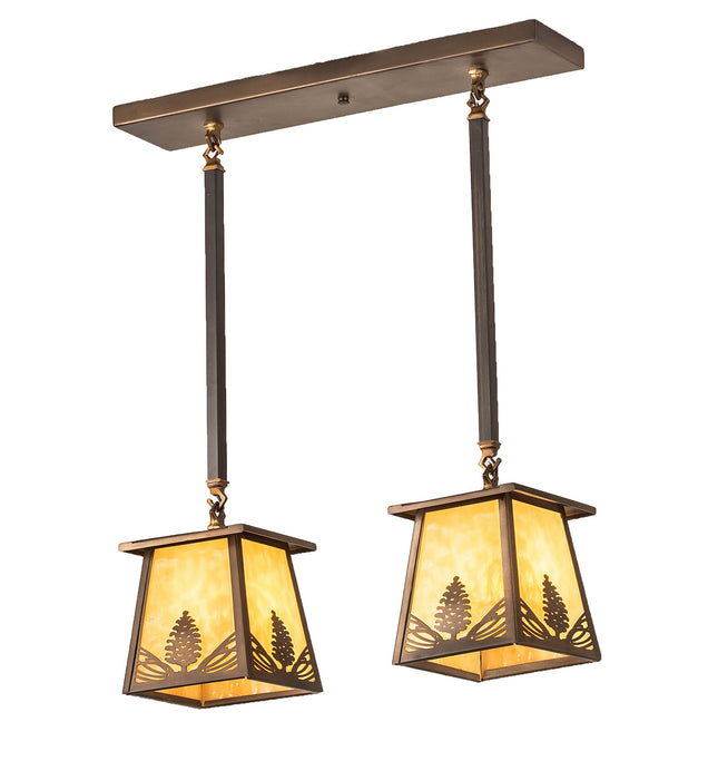 Meyda Tiffany 82140 Two Light Island Pendant, Antique Copper