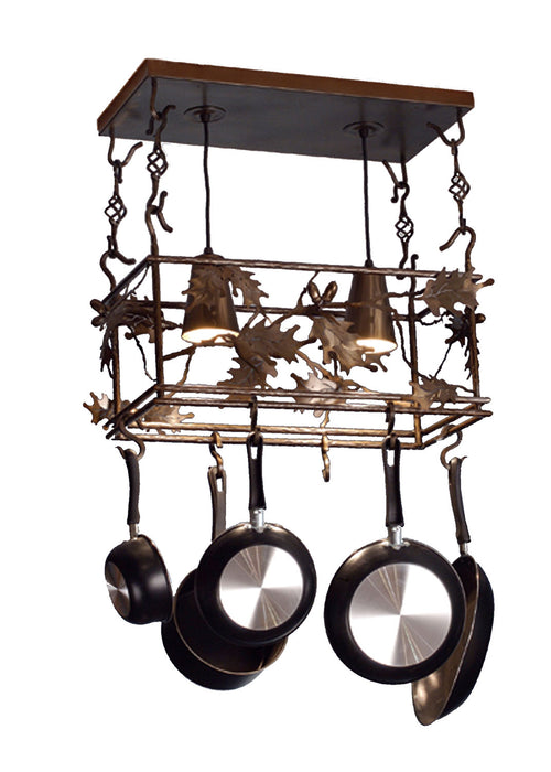 Meyda Tiffany 82160 Two Light Pot Rack, Antique Copper