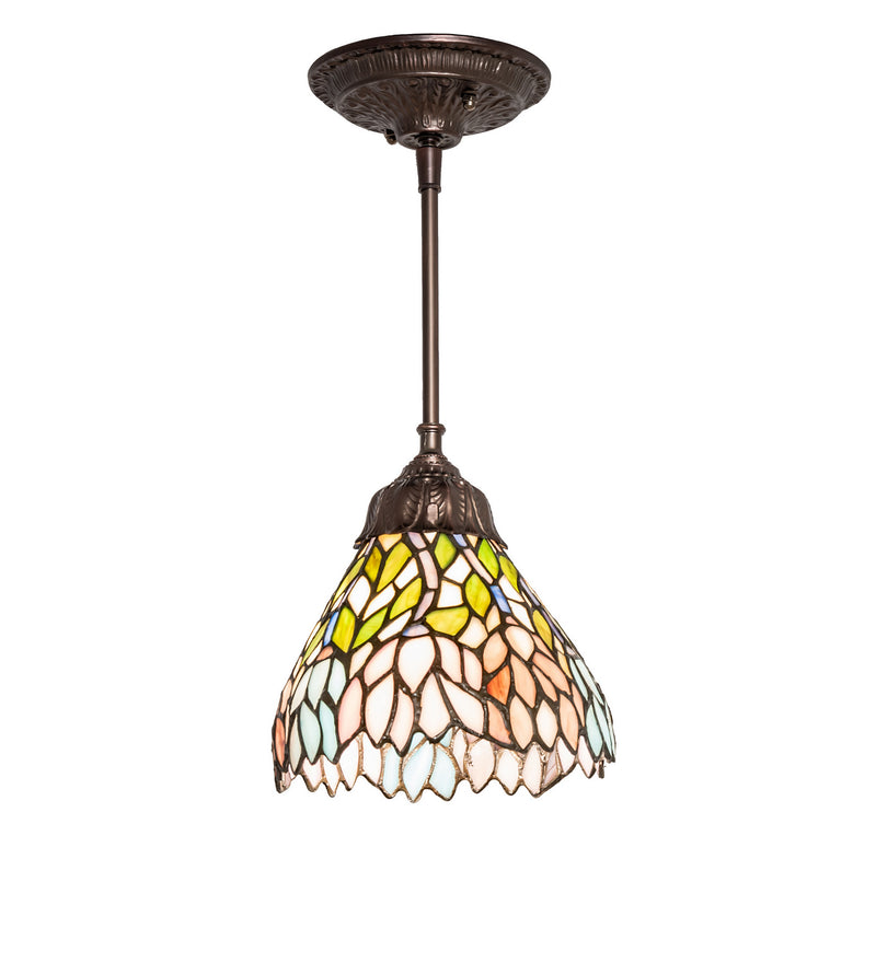 Meyda Tiffany 82422 One Light Mini Pendant, Beige Pink Purple