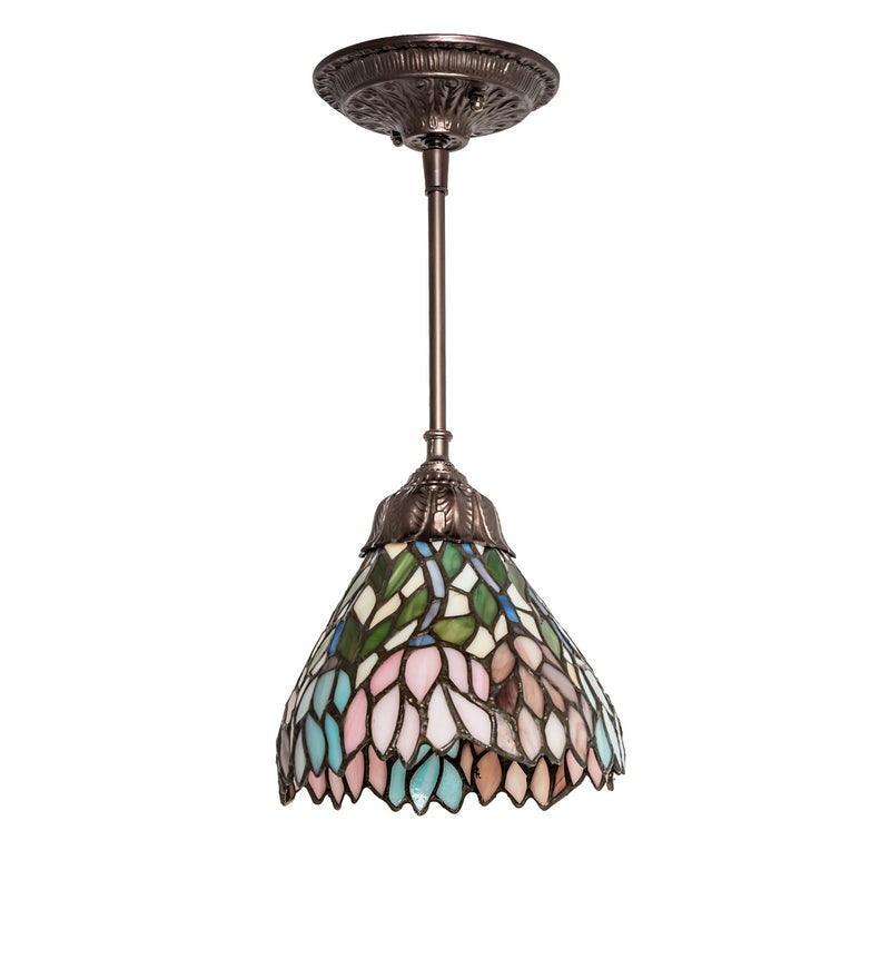 Meyda Tiffany 82422 One Light Mini Pendant, Beige Pink Purple