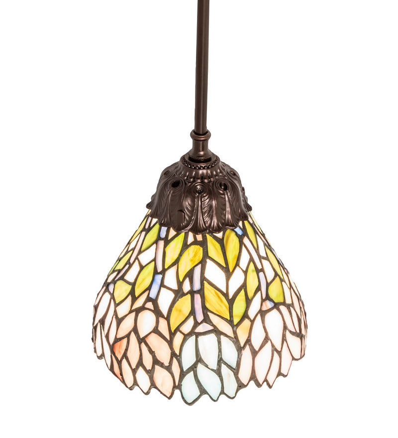 Meyda Tiffany 82422 One Light Mini Pendant, Beige Pink Purple