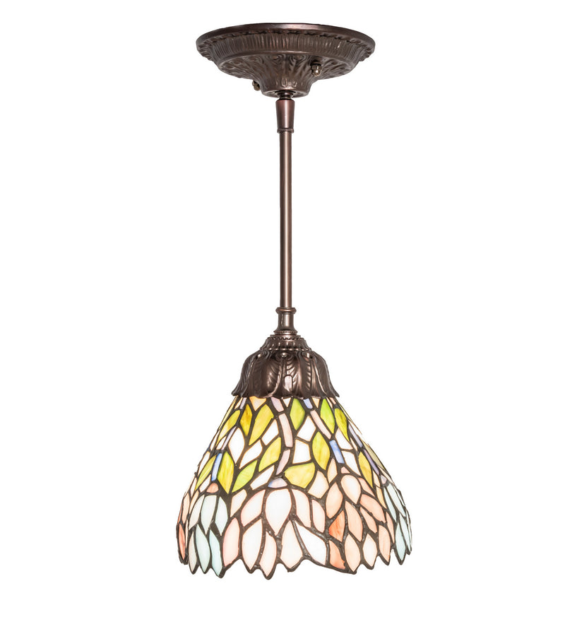 Meyda Tiffany 82422 One Light Mini Pendant, Beige Pink Purple
