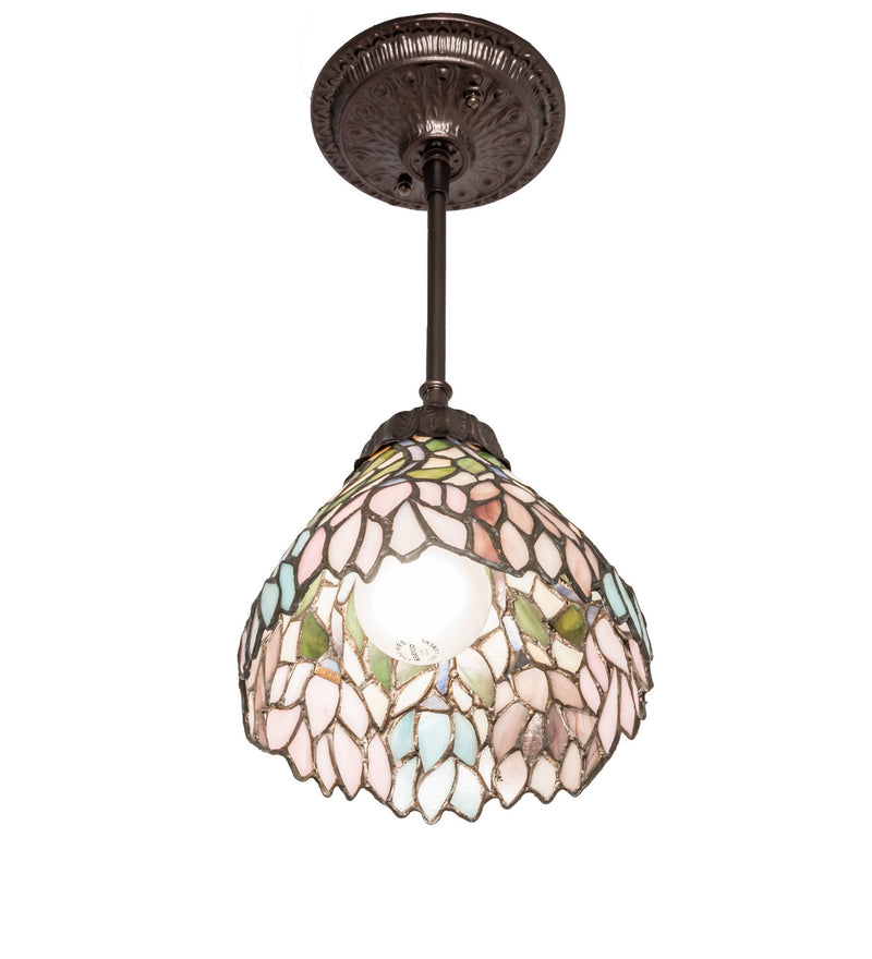 Meyda Tiffany 82422 One Light Mini Pendant, Beige Pink Purple