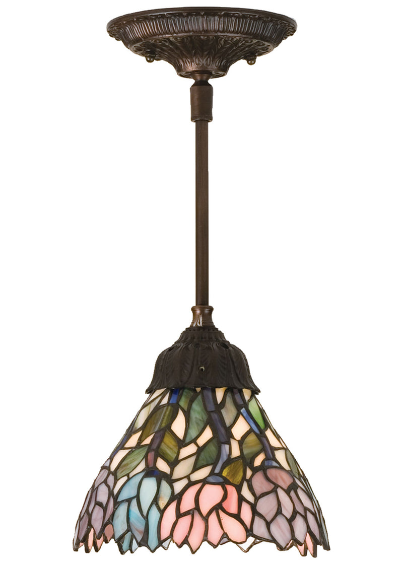 Meyda Tiffany 82422 One Light Mini Pendant, Beige Pink Purple