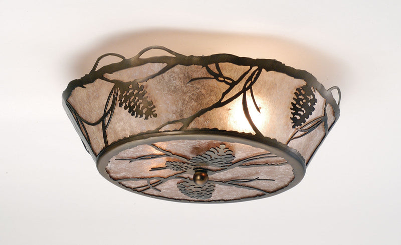 Meyda Tiffany 82538 Two Light Flushmount, Antique Copper