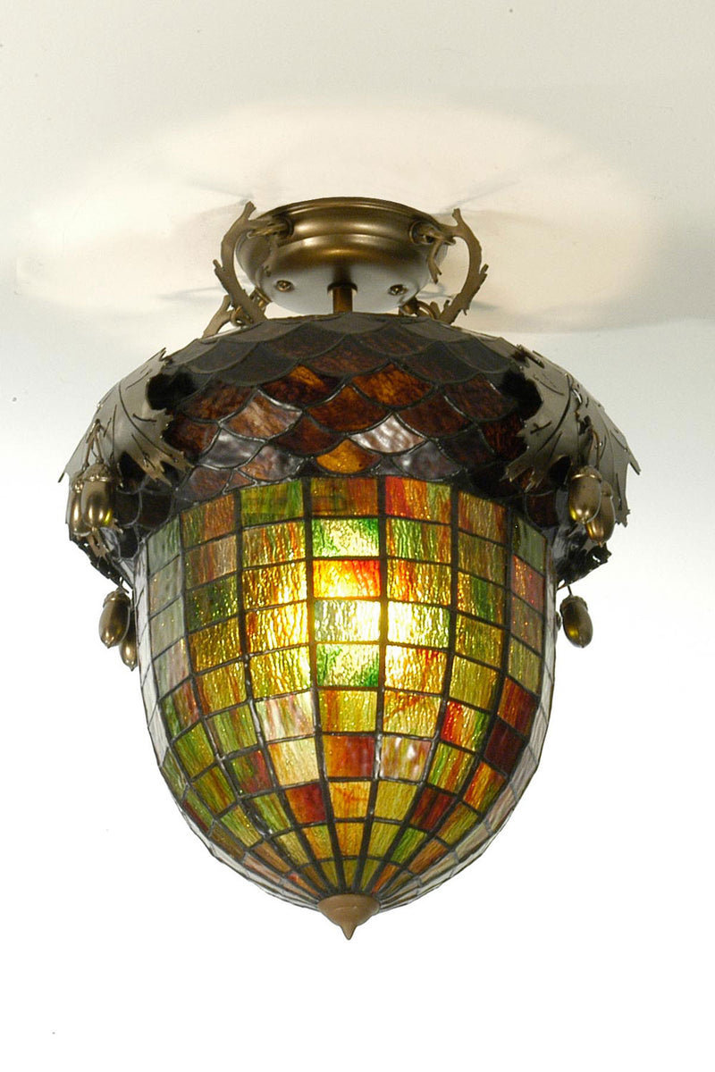 Meyda Tiffany 98063 One Light Flushmount, Antique Copper