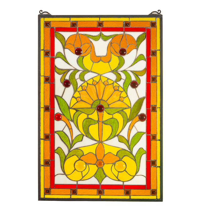 Meyda Tiffany 98229 Window, Bawg Oafl Dag Red Red Amber