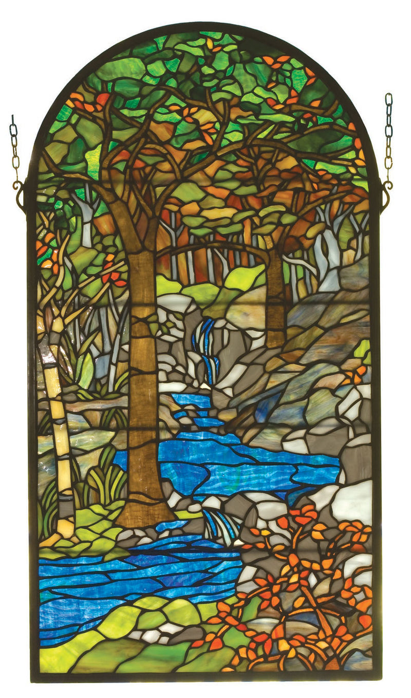 Meyda Tiffany 98255 Window, Green Oaka Amber Grey