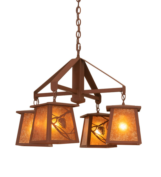 Meyda Tiffany 98359 Four Light Chandelier, Rust