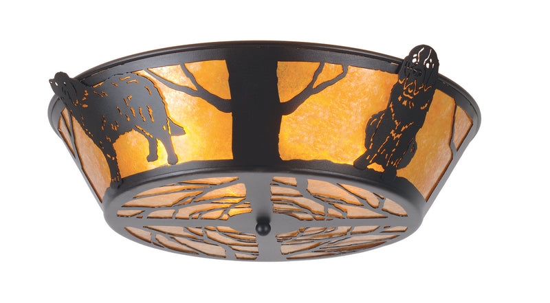 Meyda Tiffany 98409 Four Light Flushmount, Textured Black