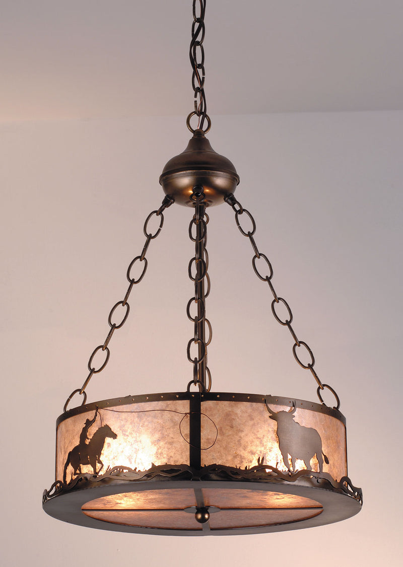 Meyda Tiffany 98434 Two Light Inverted Pendant, Antique Copper