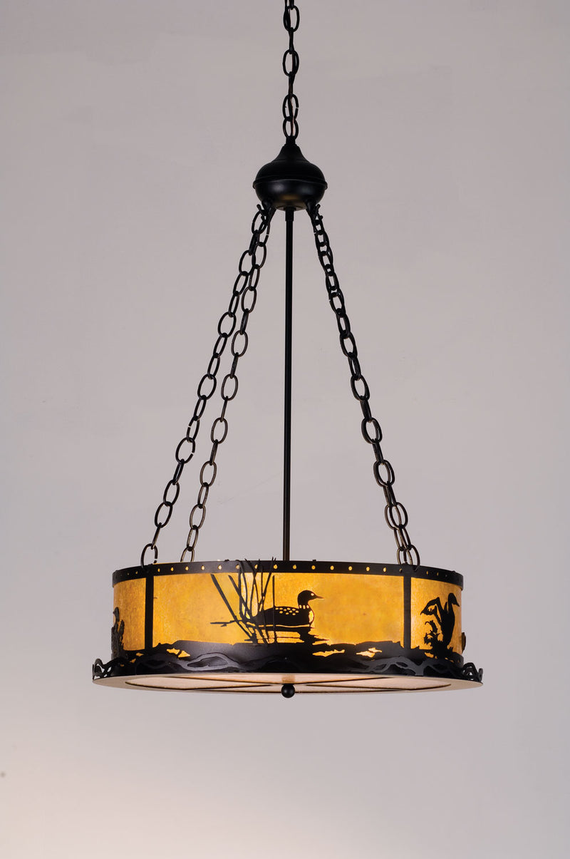 Meyda Tiffany 98796 Four Light Inverted Pendant, Textured Black