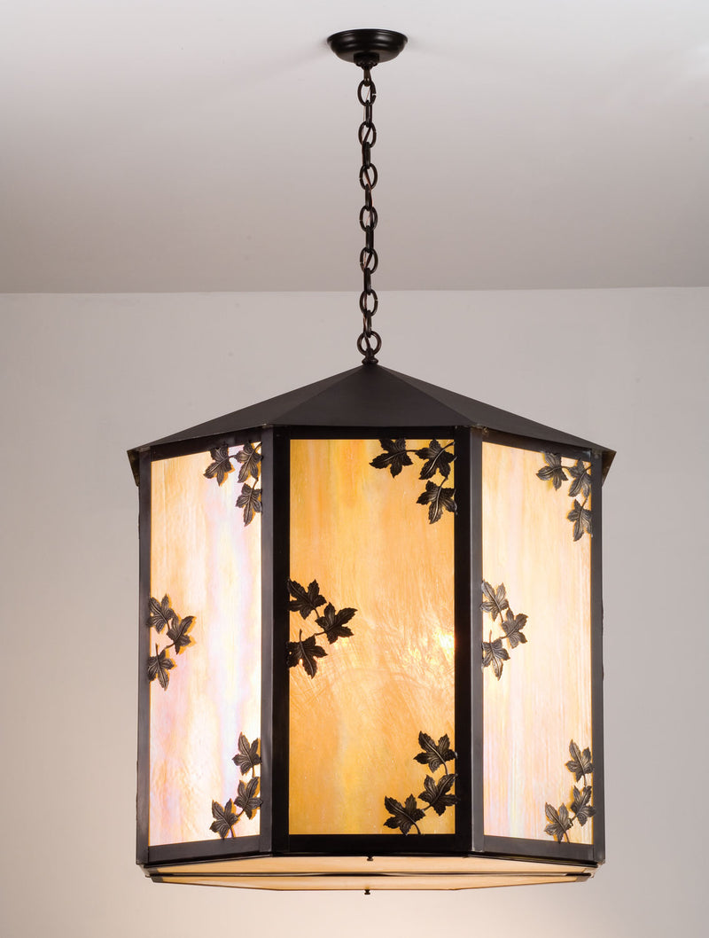 Meyda Tiffany 98870 Four Light Pendant, Craftsman Brown