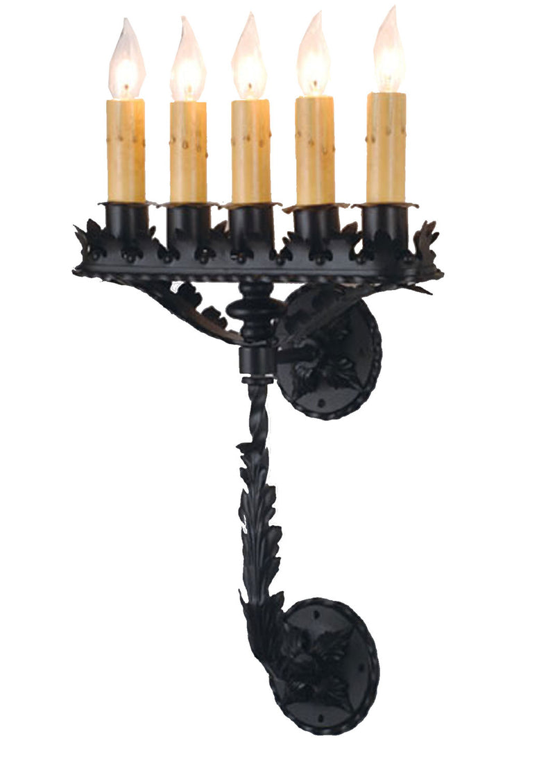 Meyda Tiffany 98946 Five Light Wall Sconce, Textured Black