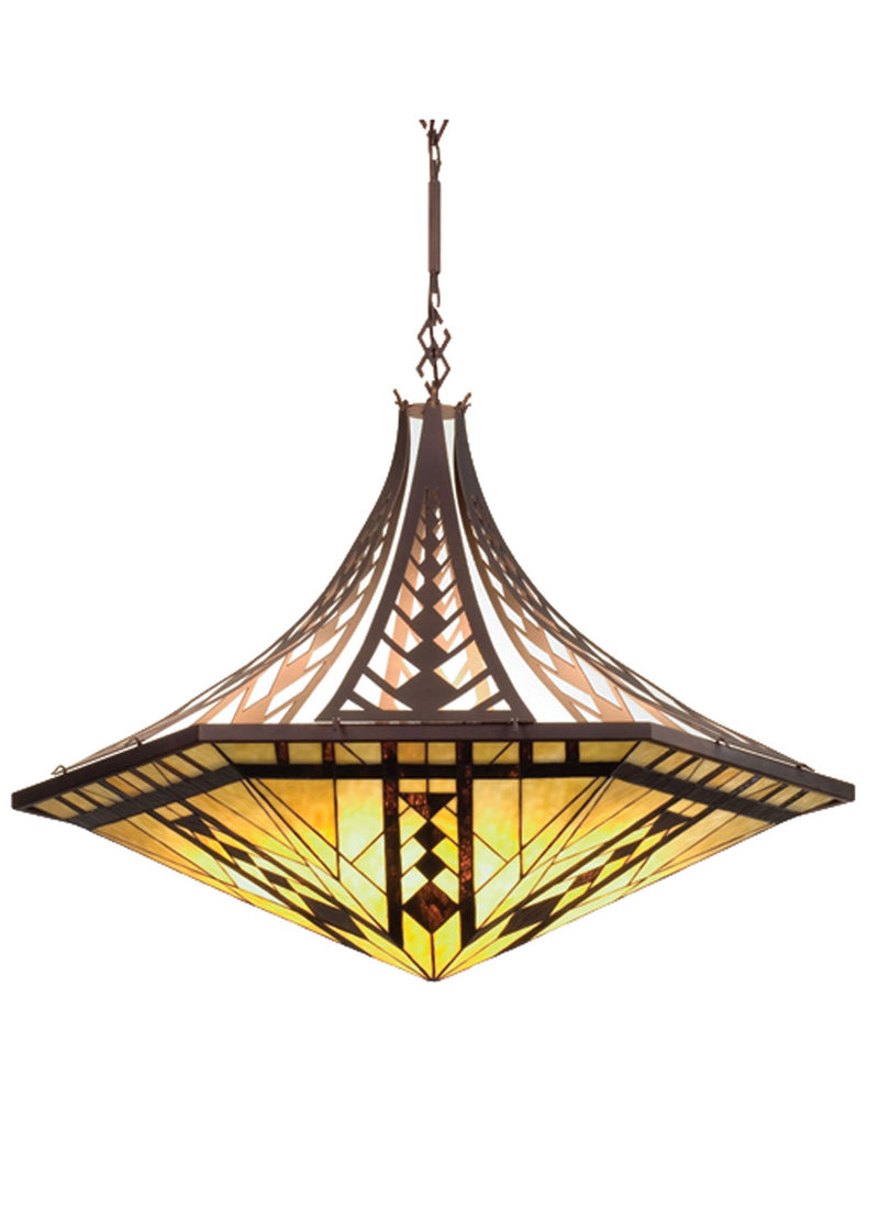Meyda Tiffany 98959 Six Light Inverted Pendant, Cinnamon Coffee Metallic