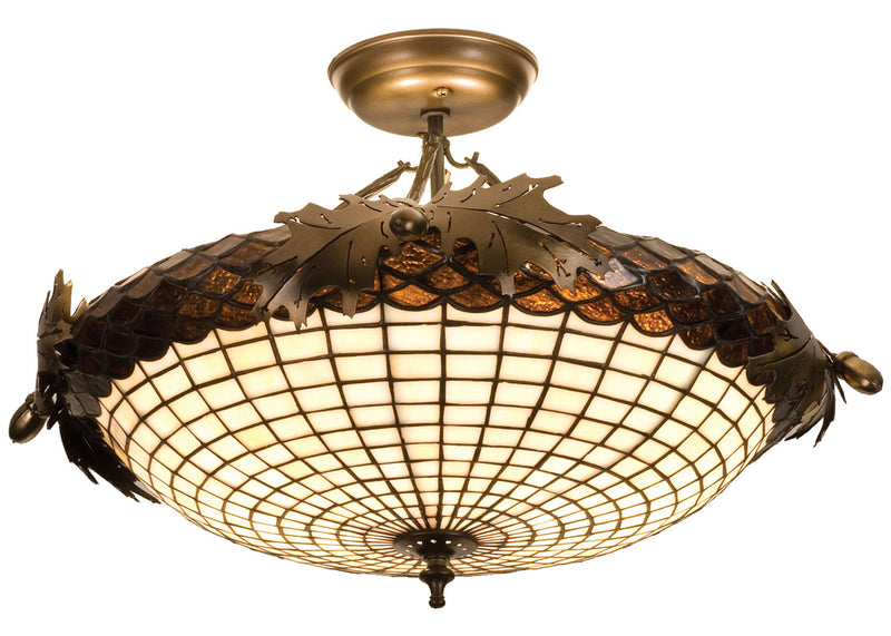 Meyda Tiffany 98966 Two Light Semi-Flushmount, Antique Copper